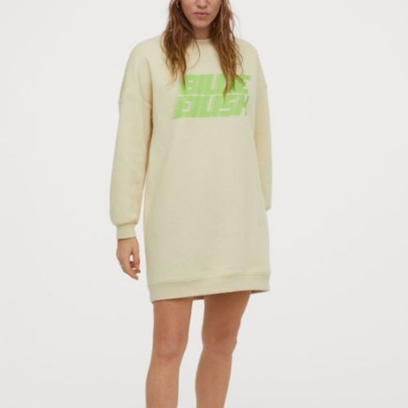 H&M BILLIE EILISH Printed Sweatshirt Dress - Picture 3 of 10